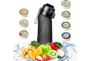 TOMTARY Air Water Bottle with 7 Flavour Pods Pack, 650ml Leak Proof Drinking Bottle BPA Free Sports Water Bottle with Fruit Scented Taste Pods for Fitness Outdoor
