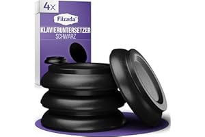 Filzada® 4x Klavieruntersetzer aus Hartholz SCHWARZ - Möbeluntersetzer für Schwere Möbel - hochwertige Piano Caster Cups - Möbel Untersetzer für alle Böden - Klavieruntersetzer Parkett