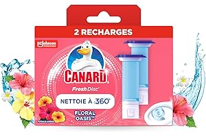 Canard Wc Fresh Disc Recharges Flower Oasis – Bloc Sans Cage Nettoyant WC – 2 Recharges