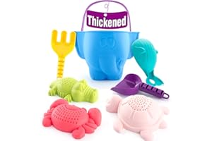 HAHALAND CubicFun Juguetes Playa Niños Bebe Conjunto de Juguetes Arena para la Playa Moldes de Animales Set Playa Juguetes Bañera Agua, Juguetes de Baño y Nieve 7 Piezas