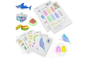 Dayker 3D Printing Pen Drawing Book, 40 Patterns Colorful Painting Graffiti Template, Thick Paper Stencils with A PVC Transparent Board for Birthday Christmas DIY Craft Gift