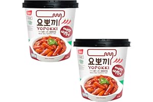 VMART Young Poong (YP) Yopokki Rice Cake Cup Tteokbokki Halal Spicy 140g (Pack of 2) - Microwavable Or Quick Cook Instant Snack, Gift Set, Authentic South Korean Instant Rice Cake with Hot Sauce