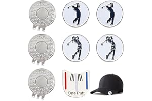 XingyLi Marqueurs de Balle de Golf avec Clips magnétiques pour Chapeau, Accessoires Amusants - Marqueurs de Balle compatibles avec Les Outils de Divot de Golf, Sac à Chapeau, Coffret Cadeau
