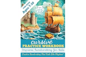 IMPROVE HANDWRITING FOR KIDS: CURSIVE PRACTICE WORKBOOK. 3-in-1 activity book for kids: Creative handwriting, brain-boosting and pencil control games, ... and read. Fun penmanship for kids ages 7-10.