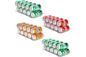 Puricon Portalattine per Frigorifero 4 Pezzi, Contenitori Alimenti Organizzatori per Dispensa, Cucina, Frigo, Armadietti, Ripiani, Bagno Porta Lattine Bevanda Soda Coca Cola Fanta Birra Merenda