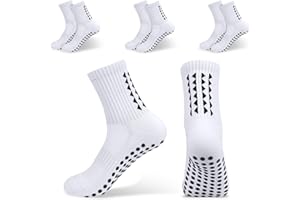 KOOOGEAR 3 Pairs Breathable Kids Grip Socks, Sweat-Absorbent Boys Socks, Grip Socks Football Kids for Running Hockey Football