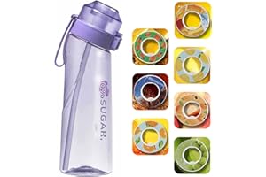 FIENZA 2023 Nuova Bottiglia di Acqua di Fragranza Frutta con Cannuccia, Borraccia aria sportiva senza BPA 650ml Air Starter up Set di bottiglie Pod per bevande Scegli i baccelli di sapore profumati