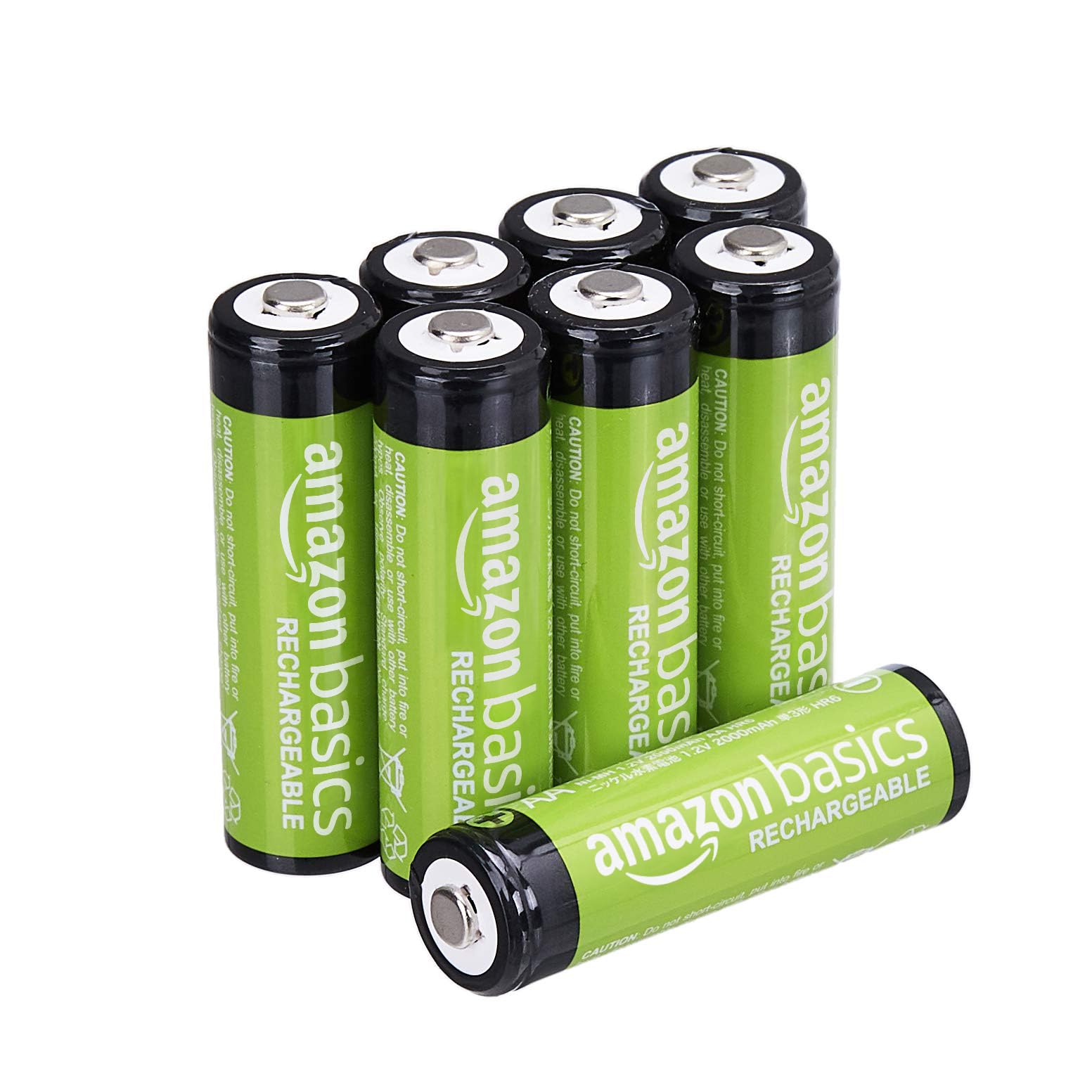Amazon Basics paquete de 8 pilas AA NiMH recargables, 2000 mAh, 1,2 V, se recargan hasta 1000 veces, precargadas - 1