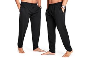 CityComfort Herren Schlafanzughose Lang mit Seitentaschen & elastischem Bund, 2er Pack