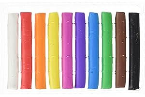 Oxford Plasticine/ Knete / Kinderknete / Weiche Knetmasse 10 Stangen in Kartonetui, leuchtende Farben, Extra Large, weiß, gelb, orange, rot, lila, marineblau, blau, grün, braun, schwarz