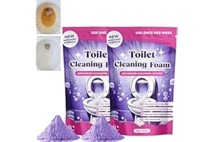 XUNZHI 2PCS Fizzclean Toilet Cleaner,Fizzclean Toilet Cleaning Foaming Powder,Foam T/oilets Powder,Fizzy F/oam T/oilets Cleaner,No Touch To/ilets Cleaning P/owder,To/ilet Bowl C/leaner,Limescale Remover