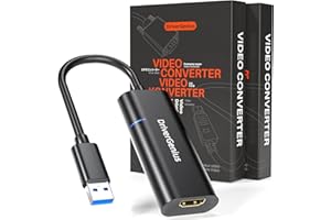 DriverGenius ViewX Adaptador USB 3.0 a HDMI, Tarjeta Gráfica Externa Alimentada por USB, Convertidor de Video/Audio 1080p para Oficina y Análisis de Datos,Windows 11 y macOS 15【2 Piezas/Paquete】
