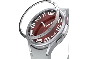 Ringke Bezel Styling Compatible with Samsung Galaxy Watch 6 Classic 47mm [Stainless Steel], Bezel Frame Ring Adhesive Cover Anti Scratch Protector - 47-01 (ST) Silver