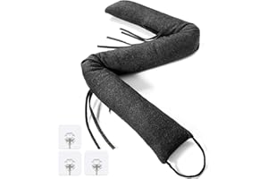 POWZOO Burlete Protector,Burlete Cortavientos para Ventanas de hasta 120 cm,Burlete de Puerta y Ventana y Protección contra el Frío y Corrientes de Aire,Lavable,Ahorra Energía,Extra Pesado 1.1 Kilo