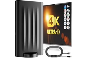 FXINDX DVBT2 Antenne mit Verstärker Innen, 2024 Neue TV Antenne Außen und Innen, DVB-T/DVB-T2 Antenne für digitales Fernsehen, mit 10M Koaxialkabel