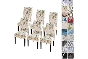 papasgix Coprisedie con Schienale Elasticizzato,Set di 6 Fodere Sedia Universale per Sala da Pranzo Lavabile Estraibile,Copertura della Sedia per Soggiorno Cucina Hotel Ristorante Partito Vacanza