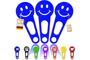 ONAIR 3 gettoni per il carrello della spesa, rimovibili immediatamente come portachiavi; 3 pezzi in un set Sblocca carrello Sblocca carrello (Blu, Happy Face)