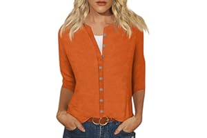 SCBFDI Leichte Sommerjacke Damen, Leichte Jacken für Frauen Offene Front Strickjacke 3/4 Ärmel Drapierte Button Down Weiche Pullover Mantel Stilvolle Sommermode