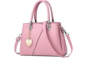 FOLOVEYA Elegante Borsa a Mano Borsa a Tracolla Ciondolo a Cuore Borsa Donna Borsetta Firmate Borse a Spalla Borsa Tote PU Pelle per Shopping Partito Lavoro Incontri Borse Messenger Rosa