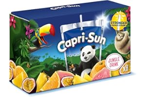 Capri-Sun Zero Jungle Kids' Juice Drink (8 x 200ml), No Added Sugar - Made with Real Fruit Juice - No Preservatives, Artificial Colours, or Flavours - Vegan, Gluten Free