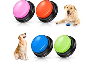 REAQUE Pulsanti Parlanti e Attrezzatura per Addestramento Cani Registrabili (Confezione da 4)