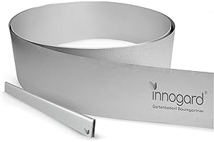 innogard 6014-001 – Rasenkantenband – aus Edelstahl – Höhe 15 cm, dünn und stabil – Beet-Begrenzung mit 10 m Länge