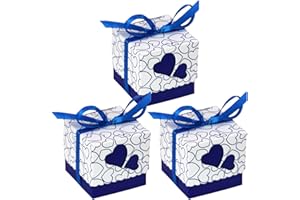 Allbusky 50PCS Paper Candy Boxes, Heart Pattern Party Packs