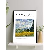 Postermanya Van Gogh Wheat Cypresses, Selvi Ağa&ccedil;lı Buğday Tarlası Sanatsal &Ccedil;er&ccedil;eveli Tablo - &Ccedil;er&ccedil;eveli Poster