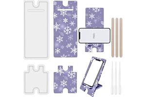 MSDADA Cell Phone Stand Resin Silicone Mold Set, Mobile Phone Holder Epoxy Resin Casting Moulds for DIY Craft Supplies, Cell Phone Bracket, Nightstand Table Office Kitchen Home Decoration(White)