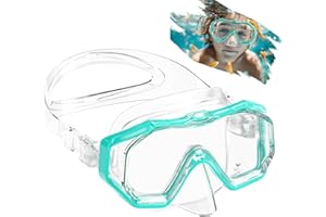 TILENVI Gafas Buceo Niño, Mascara Buceo Niño con Lentes de PVC Panorámica 180°, Gafas Buceo con Sello De Silicona, Antifugas y Empañamiento, Gafas Snorkel Niño de 4 a 10 Años