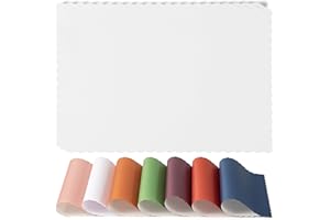 Fit Meal Prep 100 Pack Disposable Paper Placemats, 14 x 10 Inch White with Decorative Wavy Scalloped Edge for Restaurant Catering Dining Table, Baby Kids Birthday Parties