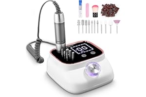 UIHOL 45,000RPM Ponceuse pour Ongles Professionnelle, Lime A Ongle Electrique, Ponceuse Ongles Set, Ensemble d’accessoires Kit avec Manucure Pédicure, pour Salon, Usage Maison, Or Rose