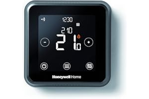 Honeywell Home T6 Thermostat intelligent WiFi, connecté à une application pour plus d'économies et d'efficacité. Compatible avec Apple HomeKit, Google Home, Amazon Alexa et IFTTT, noir (1 pièce)