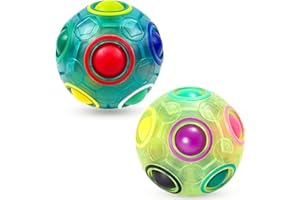 EACHHAHA 2 Pack Magic Rainbow Ball, Bola Magica 3D Puzzle Ball para Niños y Adultos (Azul + Verde)