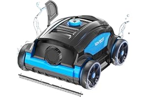 WYBOT Poolroboter Akku kabellos, 130 Minuten Pool Reinigung, Akku Poolsauger Bodensauger kabellos mit Doppelmotoren, große Bürste&Saugöffnungen, verstellbare Düse für Verschiedene Pool bis zu 100㎡