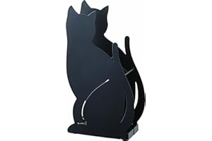 YAMAZAKI home Cat Umbrella Stand-Animal Metal Storage Holder Organizer, Steel, Black, One Size