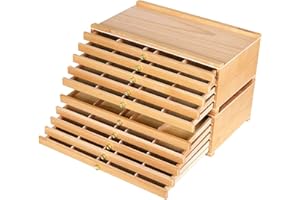 MEEDEN 10-Drawer Artist Supply Storage Box - Large Capacity Multi-Function Beech-Wood Pencil Box with Drawer & Compartments for Organizing Pastels, Pencils, Pens, Markers, Brushes & Stamp