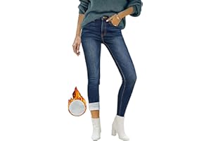 Roskiky Skinny Jeans da donna a vita alta, termici, da donna, invernali, imbottiti, leggings da donna elasticizzati