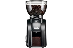 Solis Scala Plus Zero Static 1662 Macina Caffè Elettrico - 24 Macinini con Timer - Protezione Contro il Caffè Statico - Capacità 300 Grammi - Nero