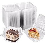 Kaheign 60pcs Cake Boxes Cupcake Box 14cm*10cm Individual Cake Boxes Cheesecake Boxes Clear Cake Tanks with Lids for Large Mu