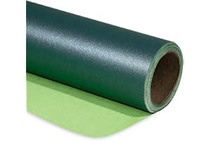 RUSPEPA Carta Da Regalo Opaca Verde - Mini Rotolo - Tinta Unita Perlata - Carta Lucida Perfetta Per Matrimoni, Compleanni, Natale, Baby Shower - 43.2 cm X 10 m