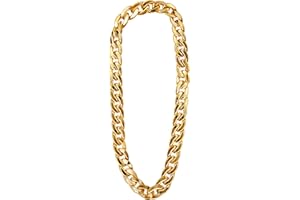 W WIDMANN MILANO Party Fashion - Collier or, 72 cm, collier, accessoire, déguisements de carnaval, années 80, rappeur