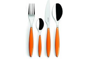 Guzzini - Feeling, Set 24 Posate Colorate - Arancione, 15,8 x 7,5 x h25,5 cm - 23000045