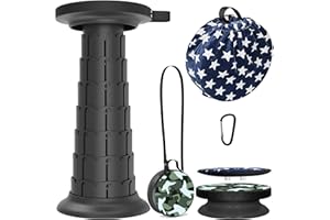‎ALEVMOOM ALEVMOOM Tragbarer klapphocker mit Kissen,Campinghocker faltbar,hocker,werkstatthocker,teleskophocker Faltbarer für Erwachsene, Tragfähigkeit 550lb mit Tasche Karabiner