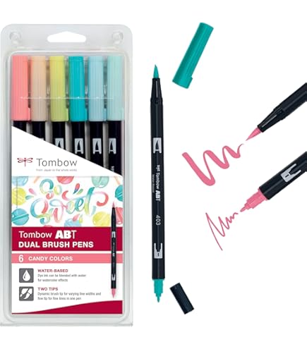 Tombow : Art Dual Blendable Brush Pens : Vintage Colours : Set Of 6 | Jackson's Art
