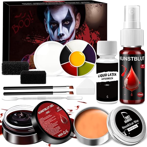 Antevia Kunstblut-Set Für Halloween – Mit Spritze & Nachfüllpack Für Grusel-Make-up