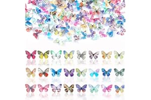 UEAVOID 50 Stück Mikro Schmetterling Resin, Sortiert, Deko, Mini, Miniaturen, Puppenhaus, Zubehör, 3D, Schmetterling, Nagel, Charms, Landschaftsdekorationen, zum Basteln, Feenhaus (Bunte)