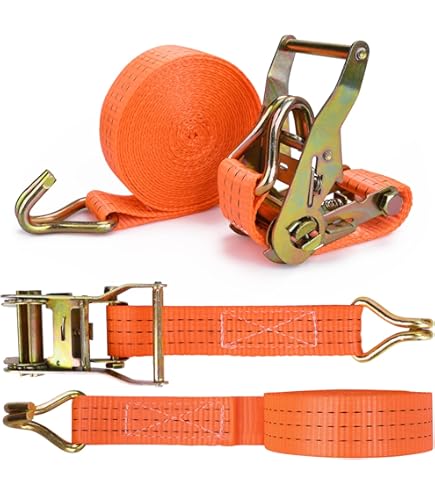 Cinghia Di Serraggio PETEX | Senza Cricchetto 7.6m X 50mm | Portata 2500/5000 DaN | Gancio Doppio Appuntito Giallo - Foto 3