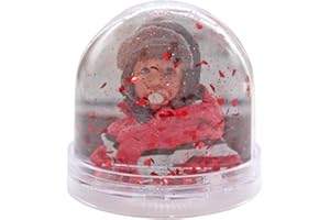 ADVENTA Snow Globe, Photo Frame Glitter Globe Ornament Dome holds 2 x 62 x 70 mm photos, Clear Base, Glitter Heart (Red) - Ideal Personalised Gifts, Father's Day Presents