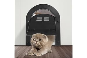 Wordcam Katzentür, Innentür, 2-Wege-Verriegelung, Innentür für Katzen bis zu 9 kg, Haustiertüren für Katzen, Kätzchen und kleine Hunde (schwarz)